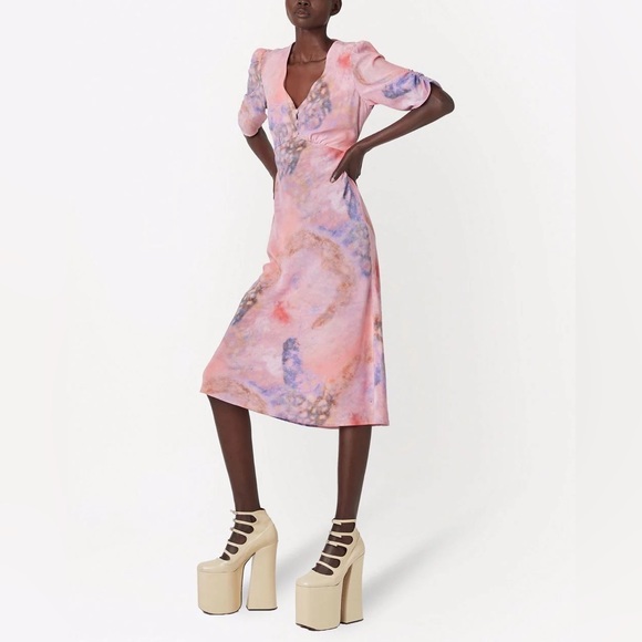 🔥🔥🔥NEW Marc Jacobs 1930s Silk Printed Midi Dress - Picture 6 of 9